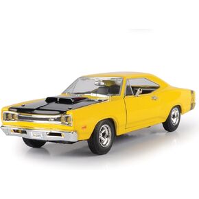 1969 Dodge Coronet Super Bee ، أصفر مع غطاء أسود - Motormax Premium American 73315 - 1/24 DIECAST MODEL CAR لأطفال الجنسين