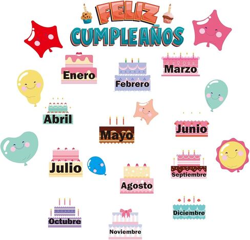 Spanish Bulletin Board Decoration Set for Classroom | Happy Birthday Sign | Inspirational Back to School Poster in Kuwait