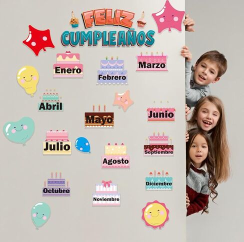 Spanish Bulletin Board Decoration Set for Classroom | Happy Birthday Sign | Inspirational Back to School Poster in Kuwait