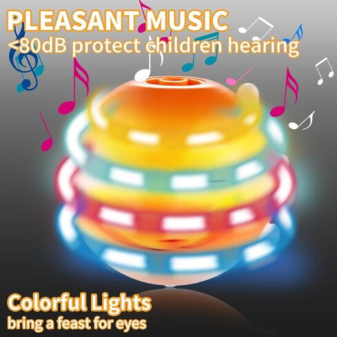 Spinning Top Light Up Toys Christmas Stocking Stuffers for Kids Rechargable Novelty Spinner Music Toys Halloween Birthday Gifts Party Favor Goodies Bags (Black-Monster) in Saudi Arabia