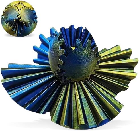 3D Printed Gear Ball Fidget Toy，Easter Basket Stuffers，Gear Sphere, Gear Ball Fidget Toy, Stress Ball, GearSphere Desk Toy, Fidget Ball, Gear Toy for Stress and Anxiety Relaxing (Purple Blue) in Saudi Arabia