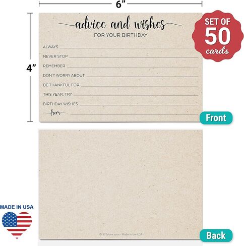 321DONE 4X6 Party Party Cards and Well Wishes Cards ، Tan - Made in USA ، Happy Retiree ، فكرة الاحتفال الممتع ، اللعبة ، النشاط ، ذكريات - مطالبات AD LIB - حزمة 50 in Saudi Arabia