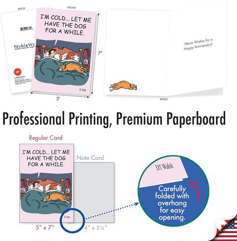 NobleWorks, Funny Anniversary Greeting Card with 5 x 7 Inch Envelope (1 Card) Couple, Husband, Wife, Parents Anniversary Congratulations Warm Dog C10880ANG in Saudi Arabia