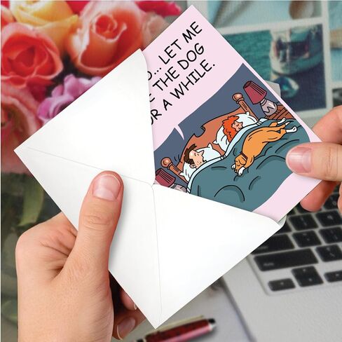 NobleWorks, Funny Anniversary Greeting Card with 5 x 7 Inch Envelope (1 Card) Couple, Husband, Wife, Parents Anniversary Congratulations Warm Dog C10880ANG in Saudi Arabia