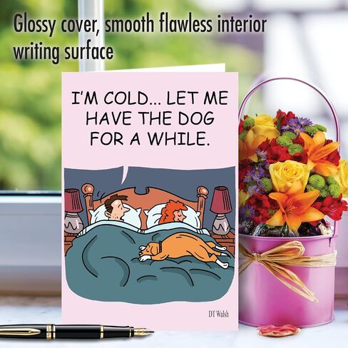 NobleWorks, Funny Anniversary Greeting Card with 5 x 7 Inch Envelope (1 Card) Couple, Husband, Wife, Parents Anniversary Congratulations Warm Dog C10880ANG in Saudi Arabia