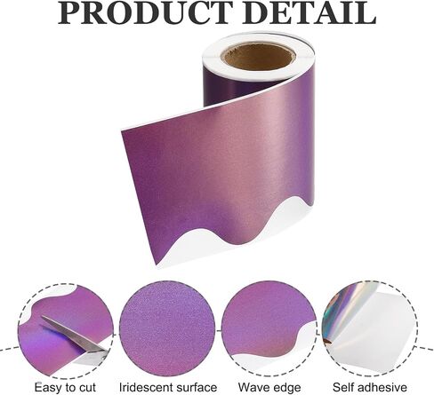 PATIKIL Iridescent Bulletin Board Border, 33 Feet Poster Chalkboard Cork Decoration Scalloped Borders Wall Decor for Classroom Office Locker, Purple in Saudi Arabia