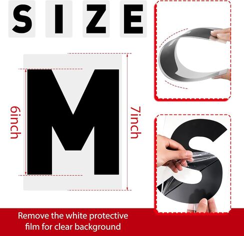 Leinuosen 300 Pcs Sign Letter Printed on Marquee Flexible Outdoor Black Portable Sign Board Plastic Changeable Letters and Numbers Punctuation Acrylic Numbers(4'', 5'') in Kuwait