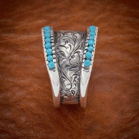 Carved Turquoise Ring 925 Sterling Silver Turquoise Ring Turquoise Stone Gemstone Statement Ring Gift Jewellery for Women Turquoise Diamond Rings Natural Gemstone Ring in Saudi Arabia