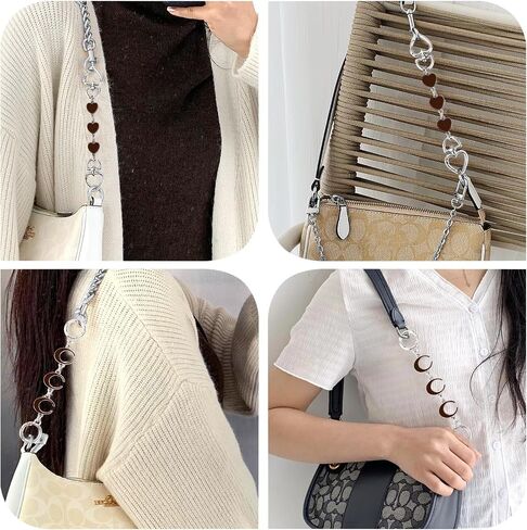 2Pcs Purse Extender Chain Silver Bag Extender Chain Purse Strap Extender Purse Accessories for Women Bag Charms in Kuwait