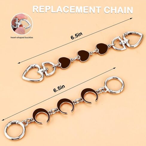 2Pcs Purse Extender Chain Silver Bag Extender Chain Purse Strap Extender Purse Accessories for Women Bag Charms in Kuwait