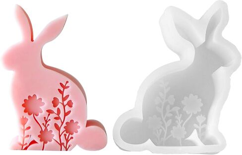 Easter Candle Mold for Candle Making, 3D Rabbit Silicone Mold for Resin Casting DIY Plaster Polymer Clay Home Decoration in Kuwait