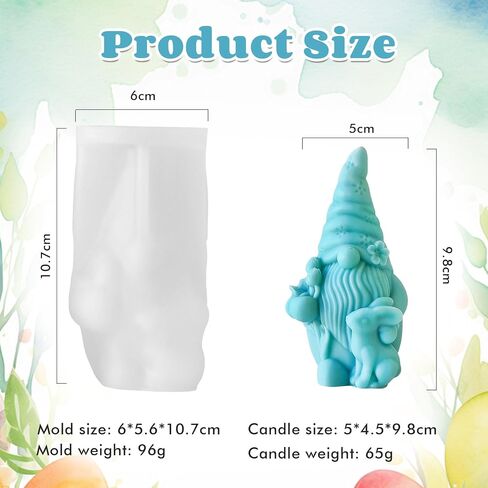 Easter Candle Mold for Candle Making, 3D Rabbit Silicone Mold for Resin Casting DIY Plaster Polymer Clay Home Decoration in Kuwait