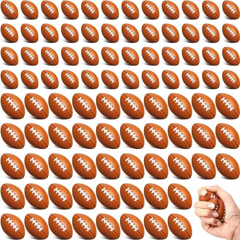 Civaner 100 Packs Mini Football Sports Stress Balls Foam Small Football Mini Sports rugbys Small Foam Relief Balls Party Favors for Carnival Reward(Brown) in Saudi Arabia