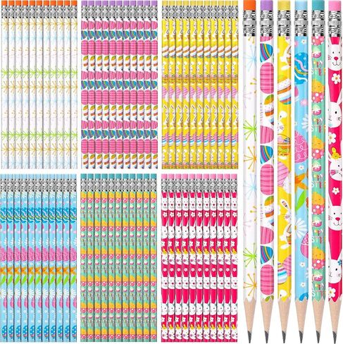 TecUnite 120 Pcs HB Pencils Unsharpened Pencils with Wooden Hexagonal Pen for Adults Gifts Graphite Pen for Exams Office Sketching(Bunny) in Saudi Arabia