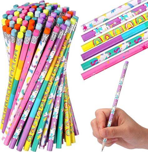 TecUnite 120 Pcs HB Pencils Unsharpened Pencils with Wooden Hexagonal Pen for Adults Gifts Graphite Pen for Exams Office Sketching(Bunny) in Saudi Arabia
