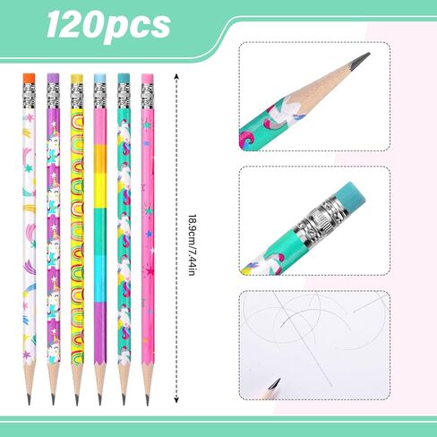TecUnite 120 Pcs HB Pencils Unsharpened Pencils with Wooden Hexagonal Pen for Adults Gifts Graphite Pen for Exams Office Sketching(Bunny) in Saudi Arabia