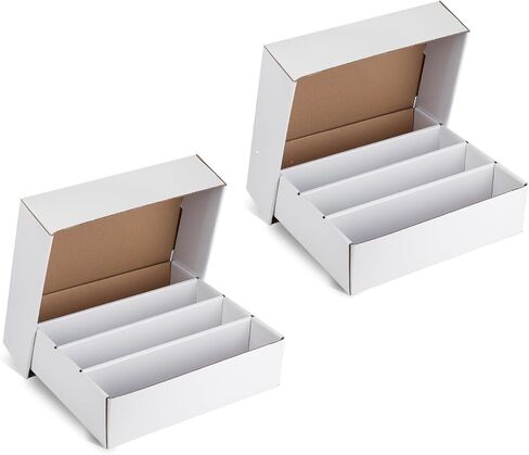 Collector Card Storage Box,Hold 3120 Count Trading Cards Box,White Sports Card Boxes Card Sorting Tray Card Sleeve Cases Card Collection Box for Soccer Basketball Cards (4 Sets) in Saudi Arabia