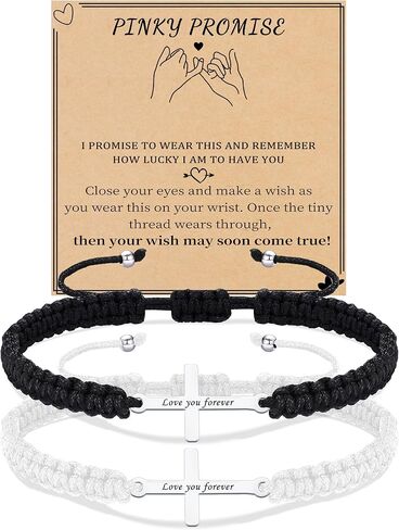 Valentine Gifts for Him Gifts for Men Couples BraceletsAdjustable Cross Bracelet Handmade Braided Rope Engraved Bracelet Easter Christian Gifts Stocking Stuffers for Him in Saudi Arabia