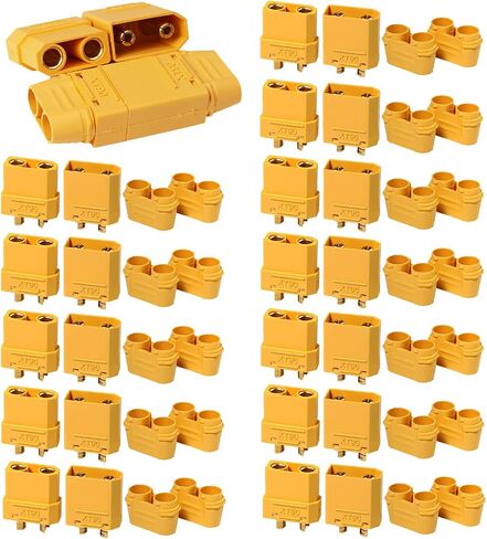 12 Pair XT90 Male Female Bullet Connectors Power Plugs with Sheath - Banana Plug for Battery Motor, RC (24 Pcs) in Saudi Arabia