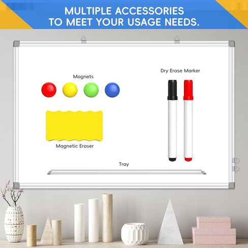 Magnetic Whiteboard Dry Erase Board, 16x12 Inches, Wall Mounted White Board with Pen Tray, Aluminum Frame, Includes 1 Eraser, 2 Markers, 4 Magnets in Saudi Arabia