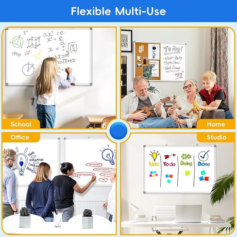 Magnetic Whiteboard Dry Erase Board, 16x12 Inches, Wall Mounted White Board with Pen Tray, Aluminum Frame, Includes 1 Eraser, 2 Markers, 4 Magnets in Saudi Arabia