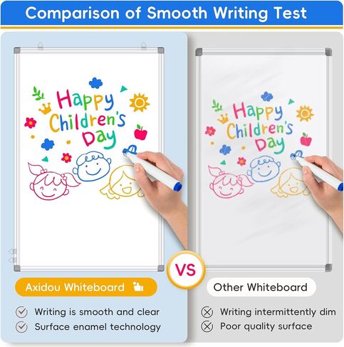 Magnetic Whiteboard Dry Erase Board, 16x12 Inches, Wall Mounted White Board with Pen Tray, Aluminum Frame, Includes 1 Eraser, 2 Markers, 4 Magnets in Saudi Arabia