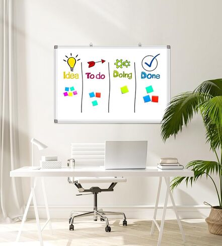Magnetic Whiteboard Dry Erase Board, 16x12 Inches, Wall Mounted White Board with Pen Tray, Aluminum Frame, Includes 1 Eraser, 2 Markers, 4 Magnets in Saudi Arabia