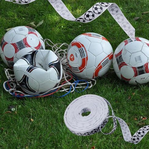 50 Yards Sports Soccer Ribbon Black and White Striped Ribbon Soccer Pattern Ribbon for DIY Gift Wrap Wedding Themed Party Craft Decoration Floral Design(1 Piece) in Kuwait