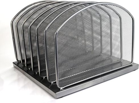 Huron 5-Slot Vertical File Binder Organizer Storage, Black Steel Mesh in Kuwait