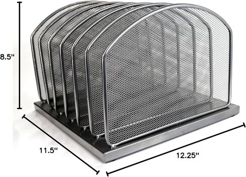 Huron 5-Slot Vertical File Binder Organizer Storage, Black Steel Mesh in Kuwait