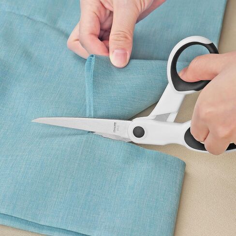 Left-Handed Fabric Scissors, 2-Piece 8-Inch Stainless Steel Scissors Set with Soft Grips for Home, School, Office, Sewing Fabric, White/Black in Kuwait