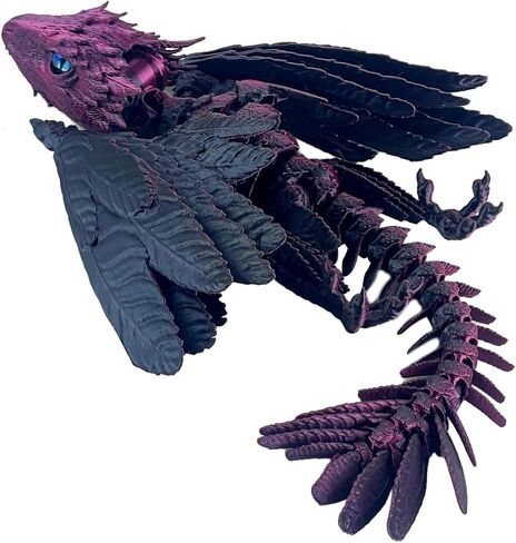 Feathered Wyvern Dragon,3D Printed Dragon, Articulated Dragon with Wings, 3D Printed Toys, Desktop Pet - Indulge in the Enchanting Realm of Dragons (Rainbow Noctilucent) in Saudi Arabia