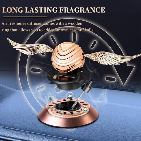 Kwak's Solar Car Air Fresheners,Solar Car Air Freshener with Swinging Wings for Car Interior Autorotation Decoration Accessories(Gold) in Kuwait
