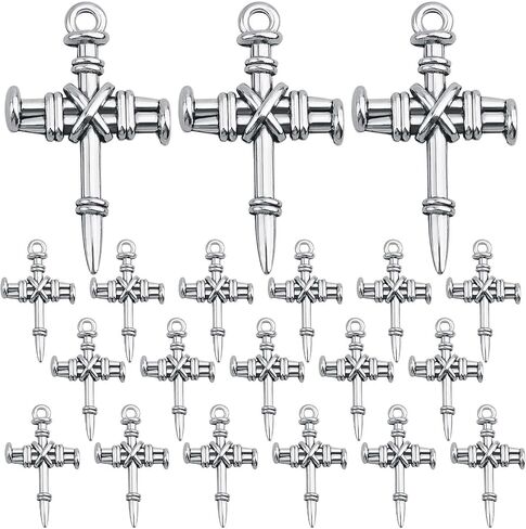 50 PCS Cross Pendant charms alloy christiاص المسيحي يسوع الصلبان الصلبان الصليب الصليب الإمدادات الحرفية لمجوهرات سوار قلادة DIY in Kuwait