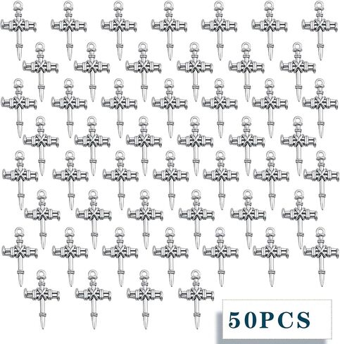 50 PCS Cross Pendant charms alloy christiاص المسيحي يسوع الصلبان الصلبان الصليب الصليب الإمدادات الحرفية لمجوهرات سوار قلادة DIY in Kuwait