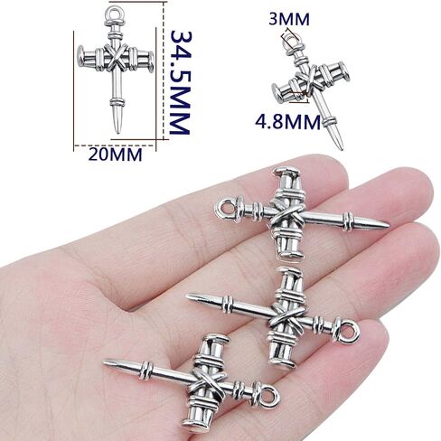 50 PCS Cross Pendant charms alloy christiاص المسيحي يسوع الصلبان الصلبان الصليب الصليب الإمدادات الحرفية لمجوهرات سوار قلادة DIY in Kuwait