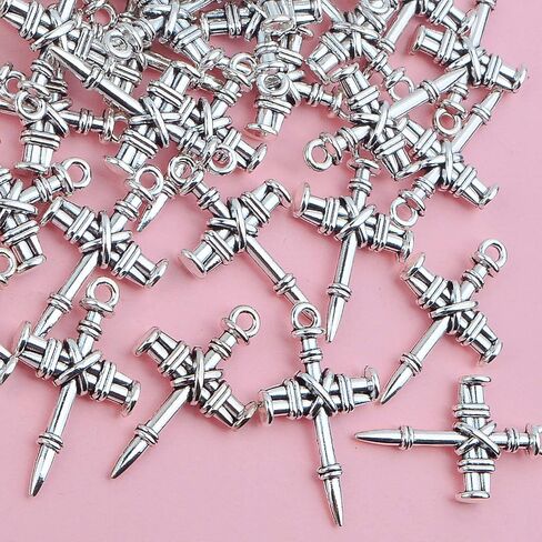 50 PCS Cross Pendant charms alloy christiاص المسيحي يسوع الصلبان الصلبان الصليب الصليب الإمدادات الحرفية لمجوهرات سوار قلادة DIY in Kuwait