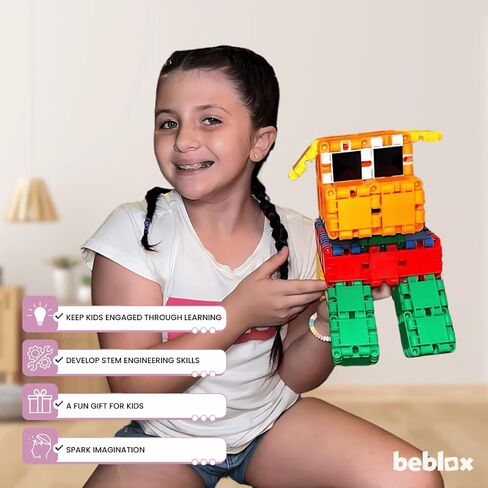 BEBLOX Building Blocks Car Set - Building Toys for Kids Ages 4-8 - Learning & Educational Fun Stem Toys - Birthday Gifts for Boys & Girls Age 4 5 6 7 8 9 10 11 & 12 Year Old in Kuwait