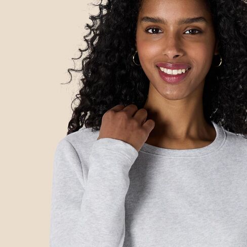 Amazon Essentials Women's Crewneck Long-Sleeve French Terry Fleece Above-The-Knee Dress in Kuwait