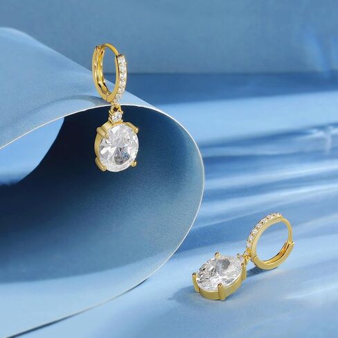 4 Pairs Hoop Dangle Earrings Sets,MDFUN 18K Yellow Gold Plated Hoops dangle Earrings Set Cubic Zirconia Earrings for Women Pack of 4 Pairs in Saudi Arabia