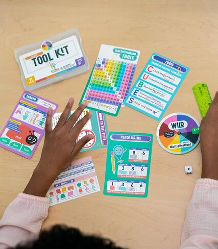 Carson Dellosa Be Clever Wherever 14-Piece Mathematics Classroom Supplies Set, Tool Kit, Measurement, Fractions, and Multiplication Math Book for Grades 2 and Up in Saudi Arabia