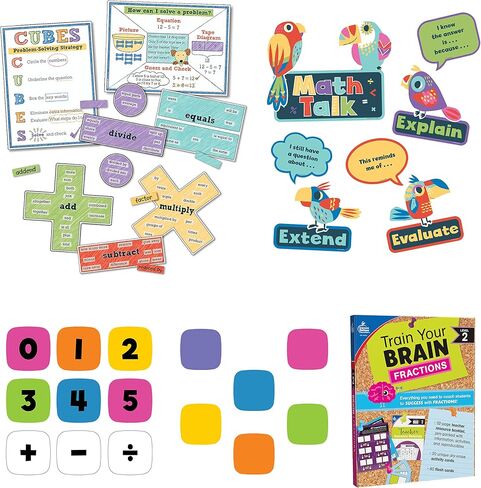 Carson Dellosa Be Clever Wherever 14-Piece Mathematics Classroom Supplies Set, Tool Kit, Measurement, Fractions, and Multiplication Math Book for Grades 2 and Up in Saudi Arabia