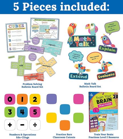 Carson Dellosa Be Clever Wherever 14-Piece Mathematics Classroom Supplies Set, Tool Kit, Measurement, Fractions, and Multiplication Math Book for Grades 2 and Up in Saudi Arabia