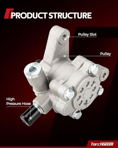 Torchbeam Power Steering Pump Compatible with H2 2003-2007, Sierra 1500 2001-2006, Car Power Steering Replacement Parts for OEM 96-8739, Steering Pump Assist with Reservoir in Kuwait