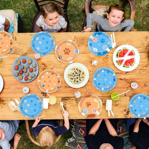 48Pcs 7" Cat Theme Party Supplies Cat Dessert Plates Kitten Paper Plates for Kids Girls Birthday Party Dinner Decorations Cat Paw Disposable Dinnerware Plates for Baby Shower Party Favors in Kuwait