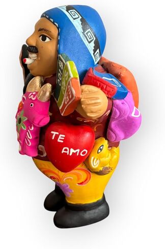 Ekeko doll, God of Abundance, Peru/Bolivia, flower pattern, Andean, assorted colors, doll to attract good luck, Handmade (Small) in Kuwait