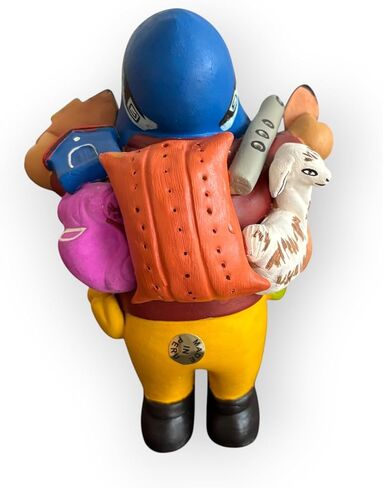 Ekeko doll, God of Abundance, Peru/Bolivia, flower pattern, Andean, assorted colors, doll to attract good luck, Handmade (Small) in Kuwait