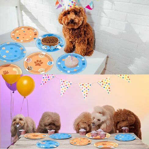 48Pcs 7" Cat Theme Party Supplies Cat Dessert Plates Kitten Paper Plates for Kids Girls Birthday Party Dinner Decorations Cat Paw Disposable Dinnerware Plates for Baby Shower Party Favors in Kuwait