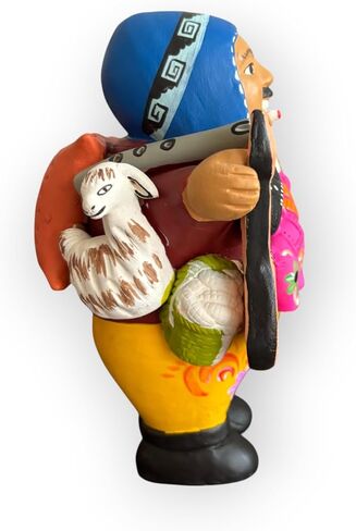 Ekeko doll, God of Abundance, Peru/Bolivia, flower pattern, Andean, assorted colors, doll to attract good luck, Handmade (Small) in Kuwait