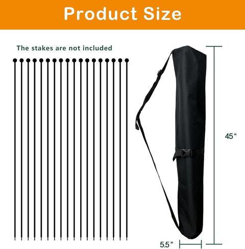 Dog Playpen Stakes Storage Bag, Waterproof Heavy Duty Dog Fence Stake Storage Bag with Carrying Strap Fits All 32 Inch Dog Pen, Black in Saudi Arabia